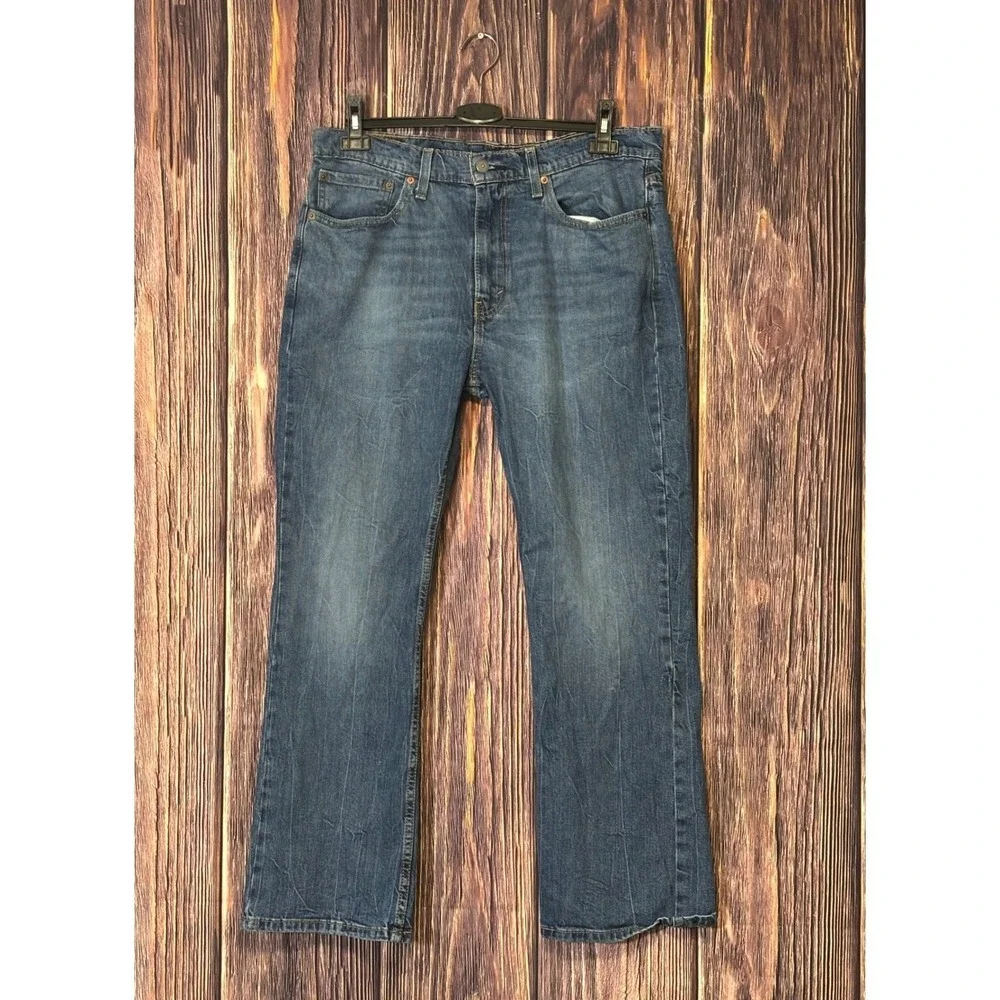 Levis 527 Jeans Mens 36x30 Blue Slim Bootcut Wash Denim Western Cowboy Rodeo
